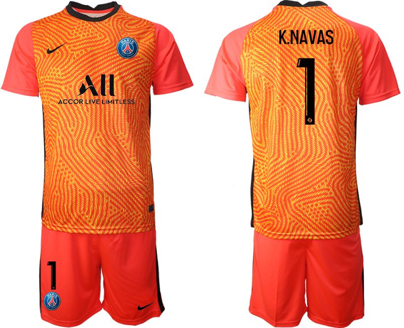 Men 2020-2021 club Paris St German red goalkeeper #1 Soccer Jerseys->paris st german jersey->Soccer Club Jersey